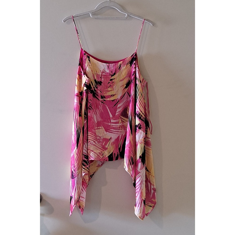 💕Vince Camuto Tank Top Shirt Pink yellow Womens Size Medium 💖